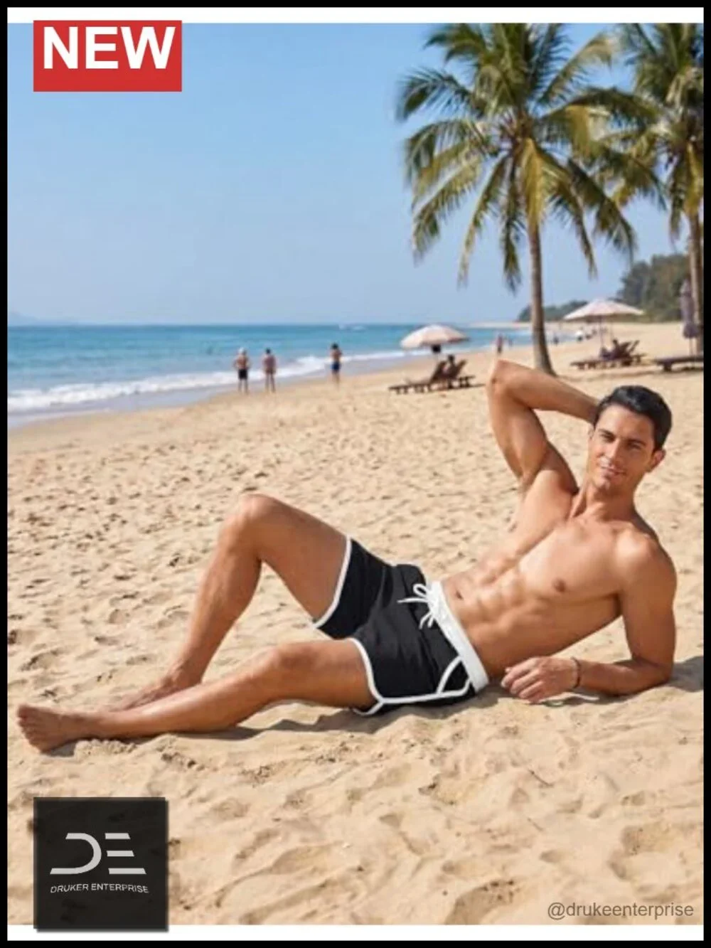 Men's Quick Dry Swim Trunks Board Shorts with Mesh Liner